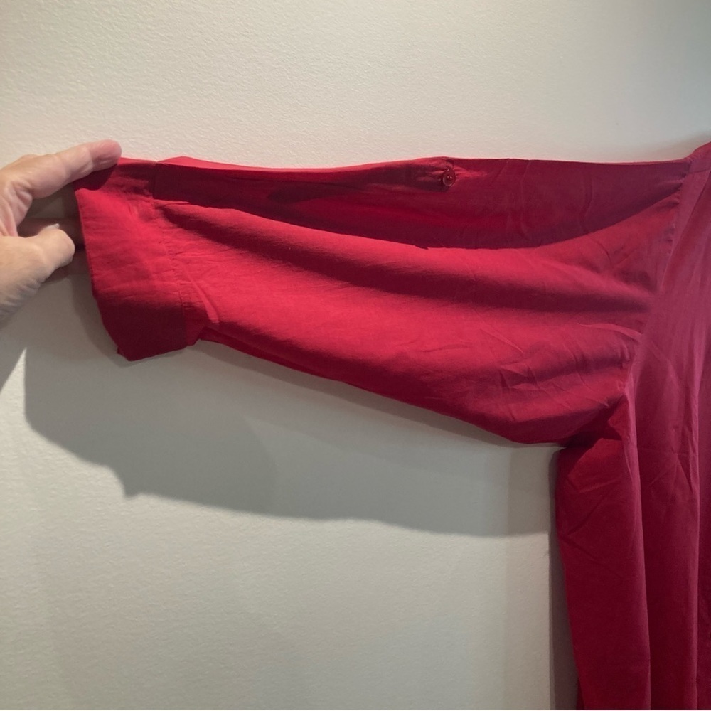 SEA SWIMWEAR Sz 5X Button Down Roll Tabs At Sleeves Scalloped Hemline Shirt NEW - Picture 3 of 10
